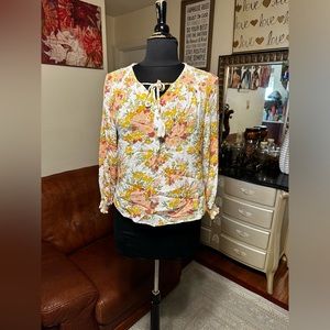 JOIE WOMENS BEAUTIFUL FLORAL BLOUSE TOP SIZE S LIKE NEW